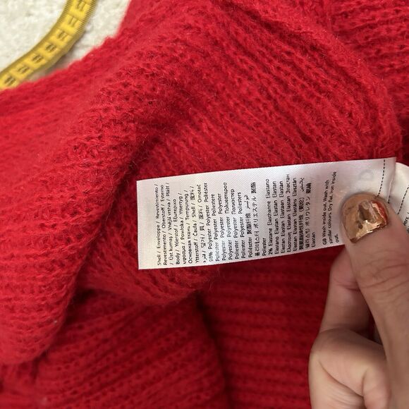 NWT NAKD Knitted Open Back Wide Sleeve Slit Sweater Dress Red Women's Size S/M - Picture 12 of 12